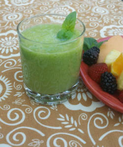 Basil lime smoothie at breakfast
