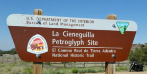 entrance to La Cieneguilla Petroglyph Site