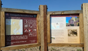 Trail head at La Cieneguilla Petroglyph Site