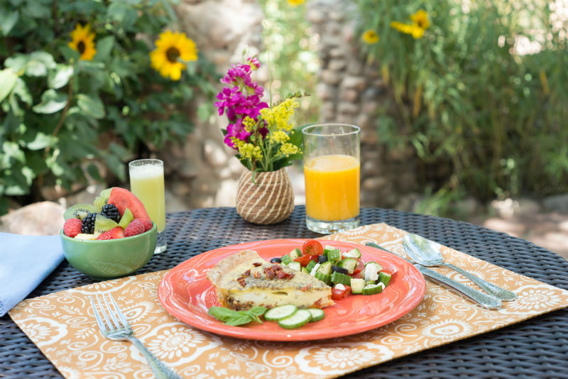 Delicious Breakfast on the Patio at Turquoise Bear