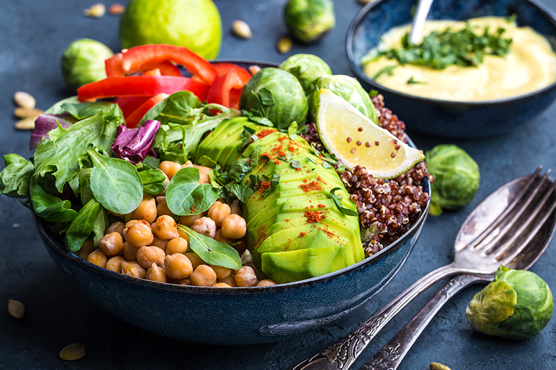 Healthy Vegetarian Buddha Bowl Salad