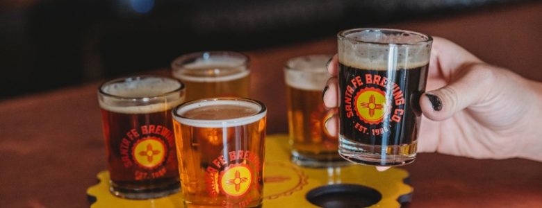 Santa Fe Brewing Co. sampler close up