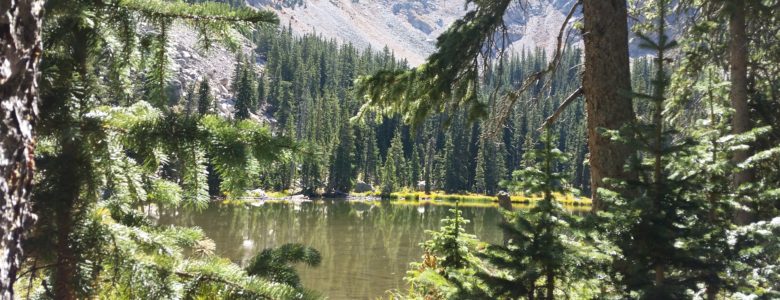 View of Santa Fe's closest Alpine Lake. Nambe Lake.