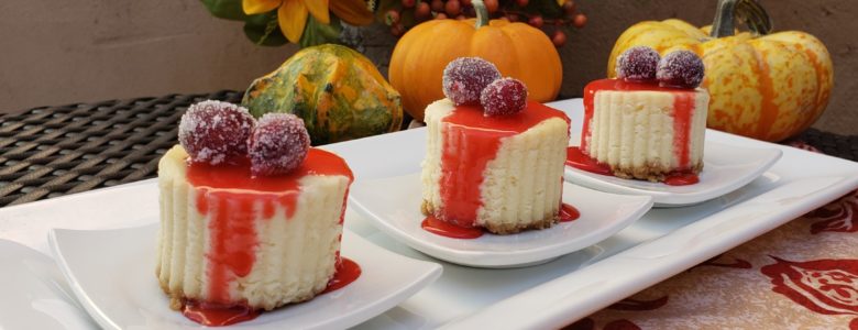 Three mini cheesecakes