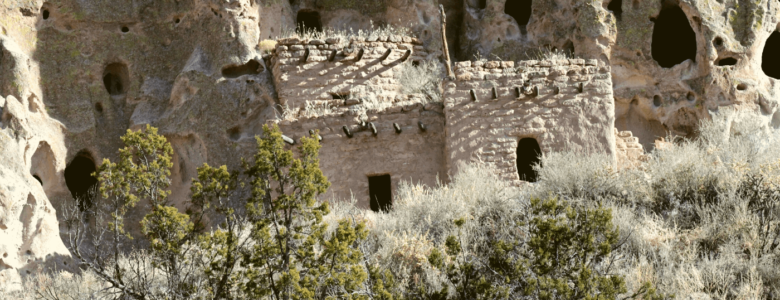 Ancient cave dwellings at Bandelier National Monument.