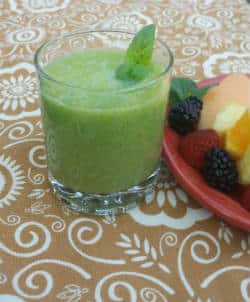 Basil lime smoothie at breakfast