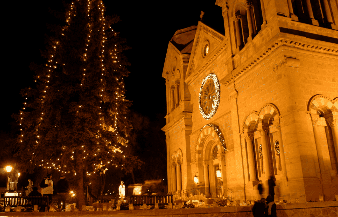 A tree lighting ceremony to celebrate the holidays in Santa Fe