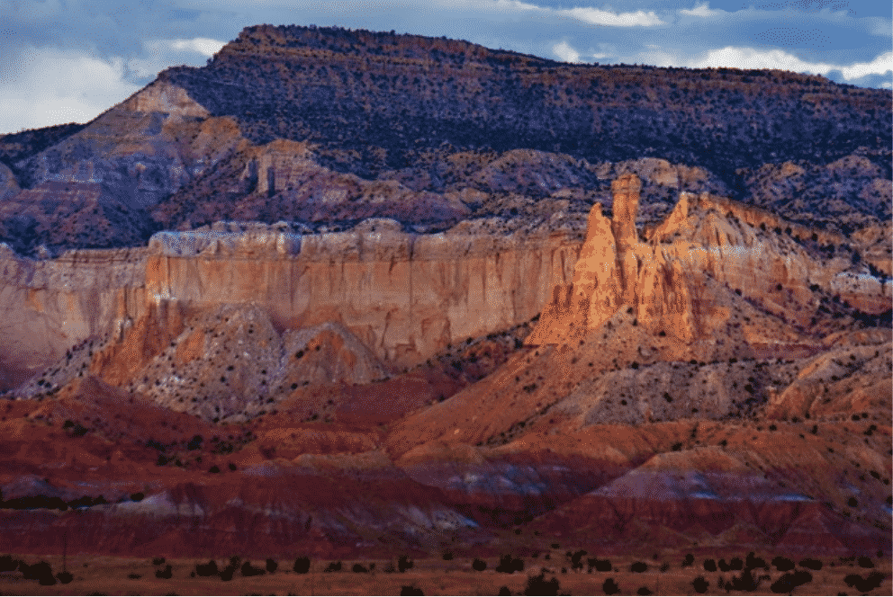 New Mexico mountains in shades of pink
